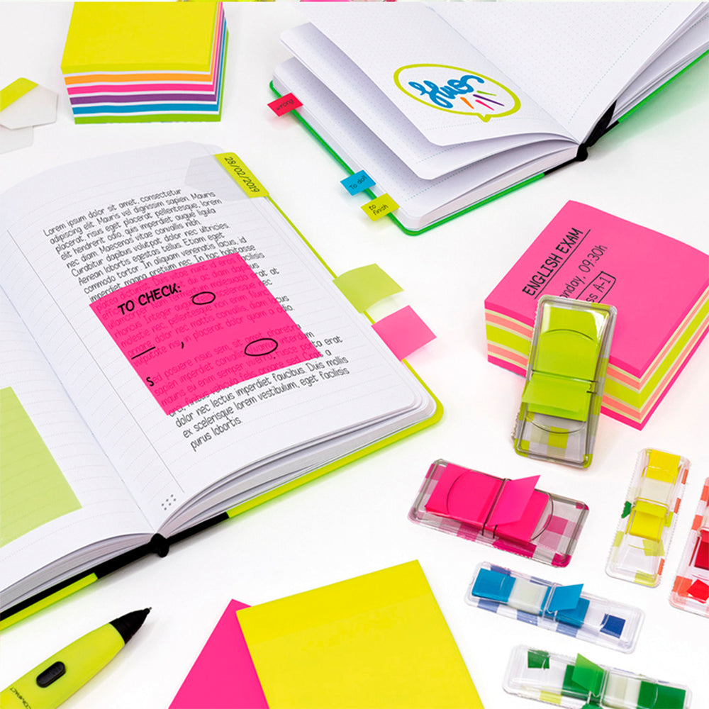 400 notes adhesives colors Fluo (rosa)