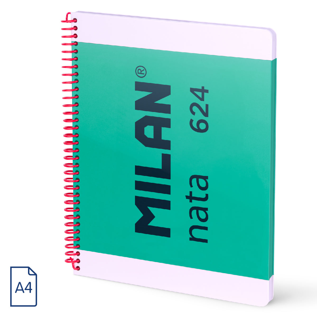 Cuaderno A4 tapa dura, 80 hojas blancas de 95 gr/m², nata® 624 since 1918