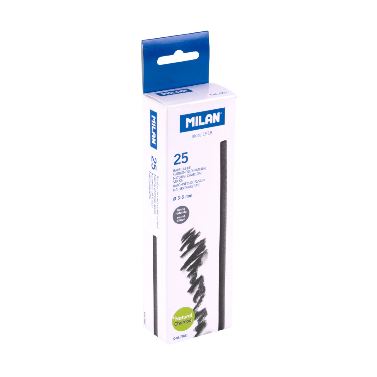 25 barretes de carbonet natural cilíndric Ø 3-5 mm