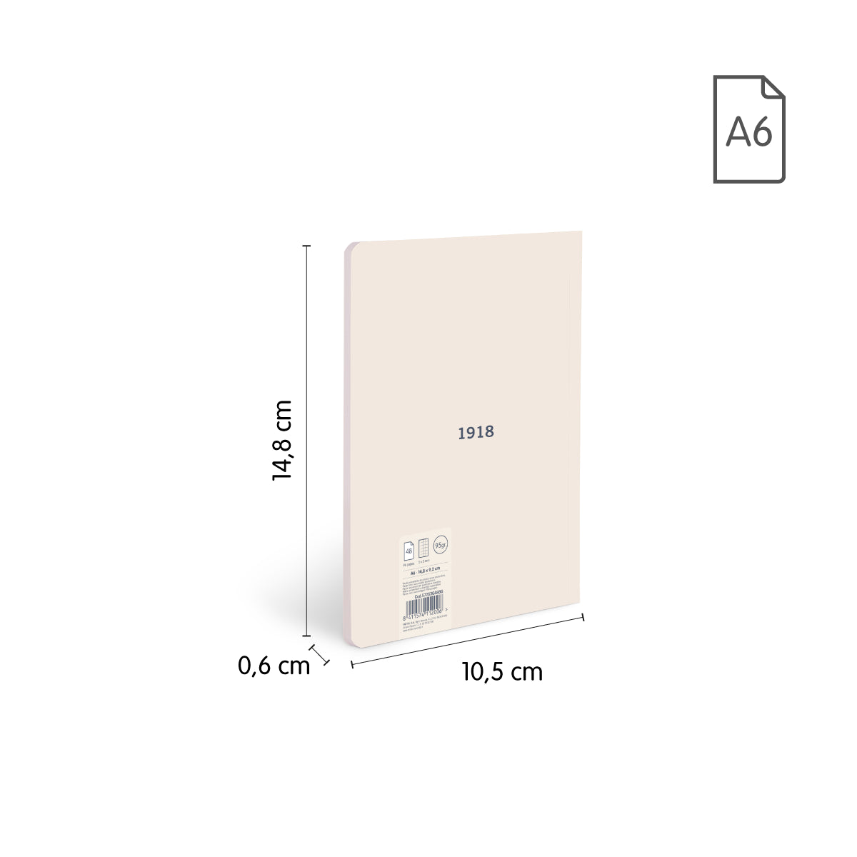 Libreta A6 papel cuadriculado, 48 hojas de 95 gr/m², colección 430 since 1918