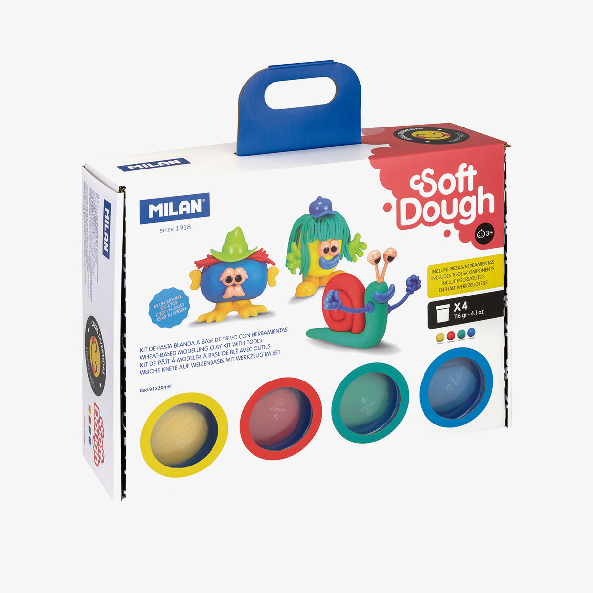 Kit Soft Dough de pasta blanda con herramientas 'Caras divertidas'