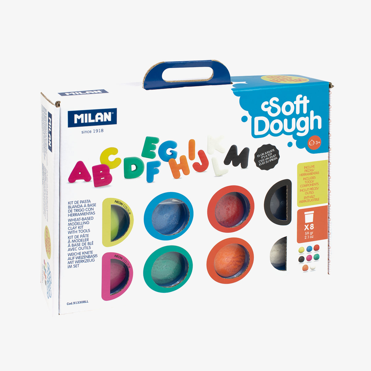 Kit Soft Dough de pasta blanda con herramientas 'Abecedario'
