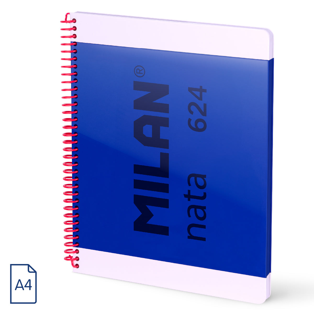 Cuaderno A4 con tapa dura, cuadrícula 5 x 5 mm, 80 hojas de 95gr/m², nata® 624 since 1918