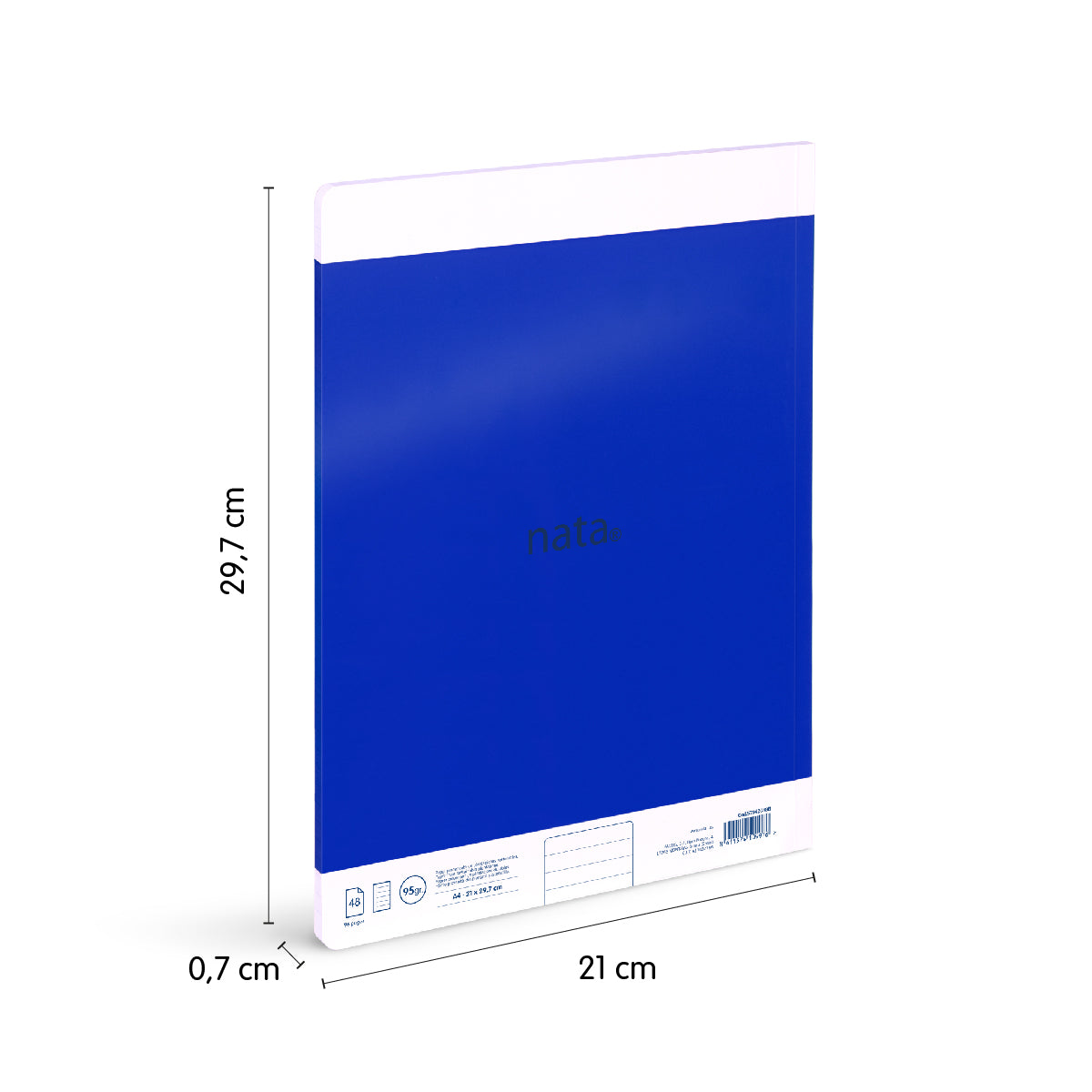 Libreta A4 encolada, papel a líneas (7 mm), 48 hojas de 95gr/m², nata® 624 since 1918