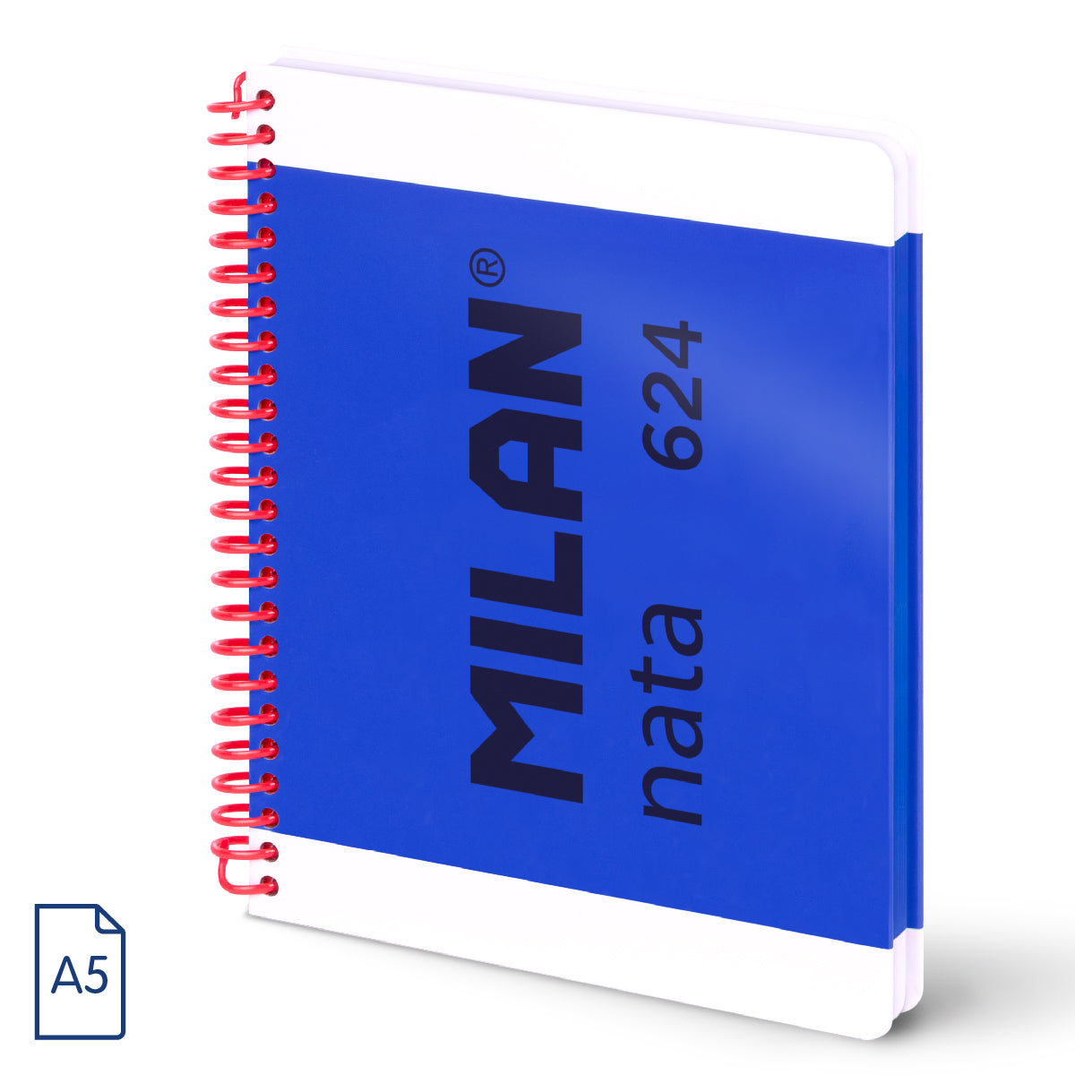 Cuaderno A4 con tapa dura, cuadrícula 5 x 5 mm, 80 hojas de 95gr/m², nata® 624 since 1918