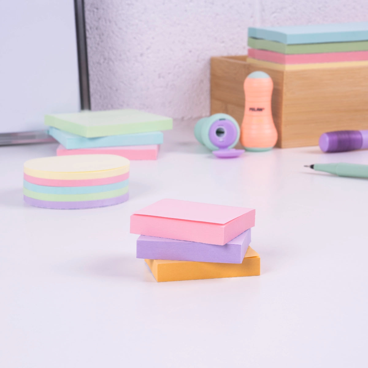 3 blocs notas adhesivas removibles colores pastel (3 x 100 hojas)
