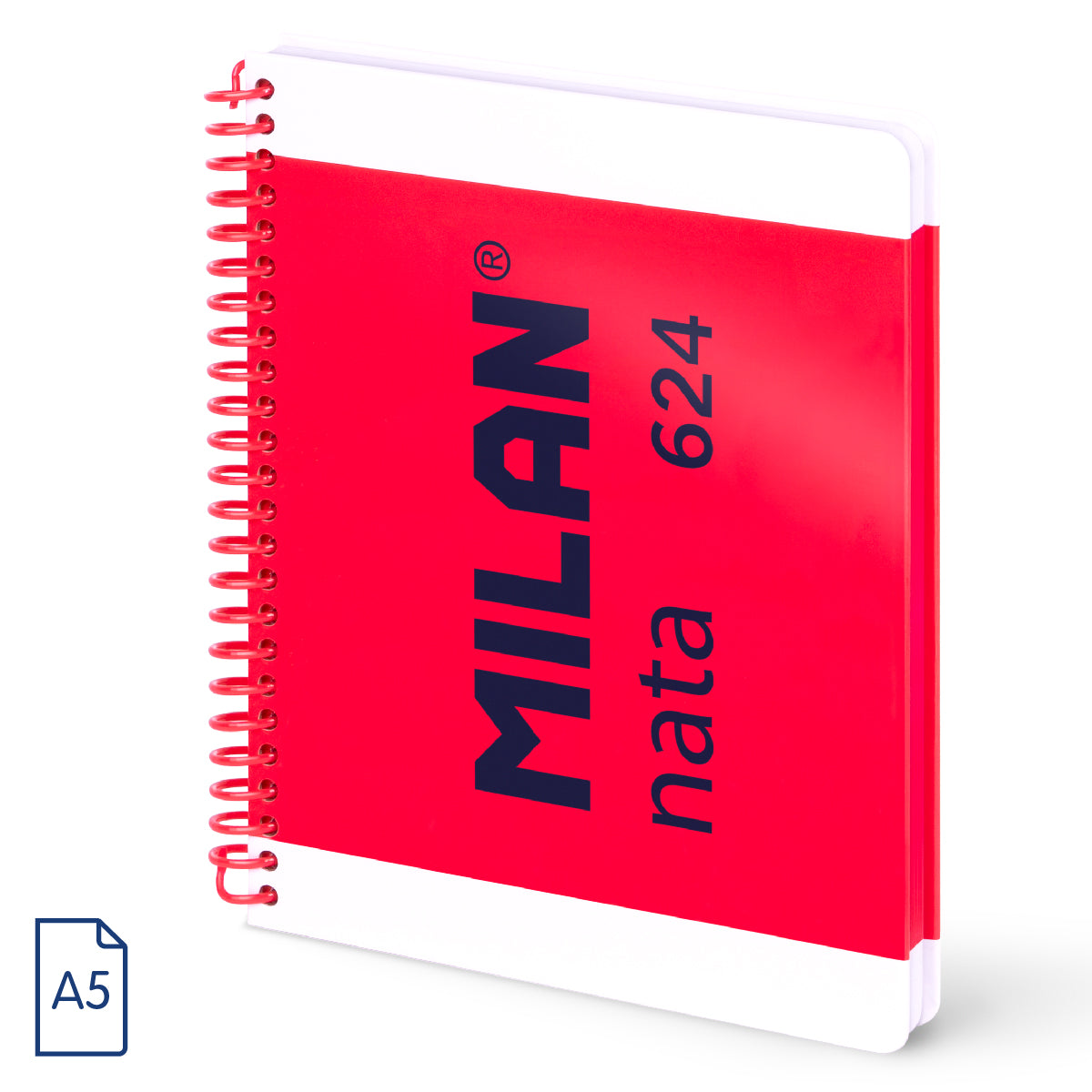 Cuaderno A4 con tapa dura, cuadrícula 5 x 5 mm, 80 hojas de 95gr/m², nata® 624 since 1918