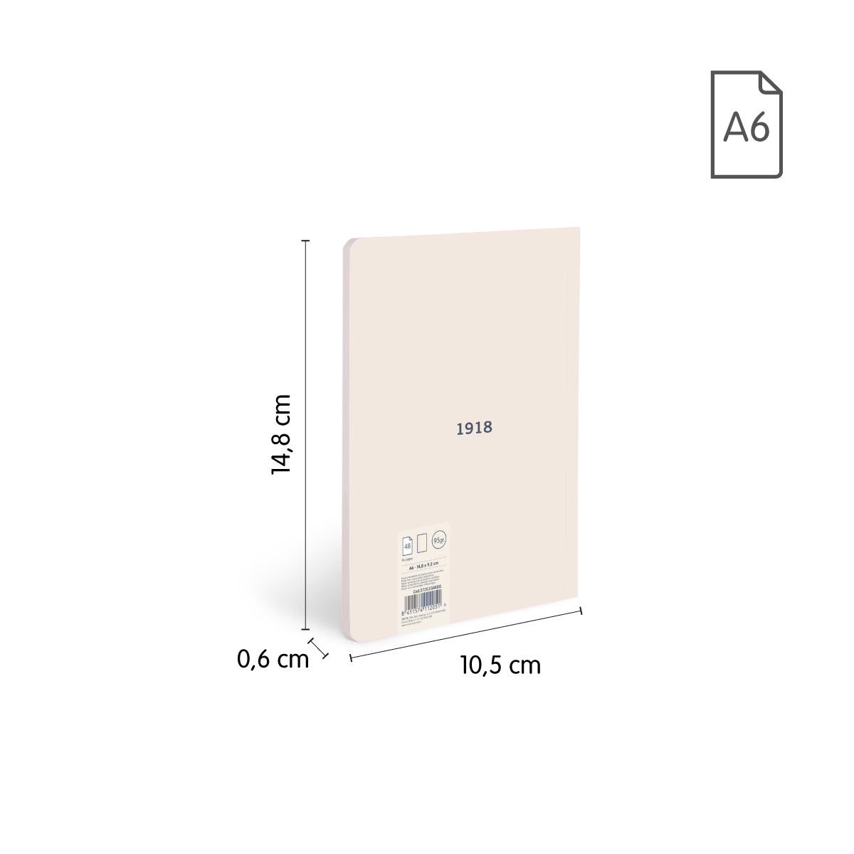 Libreta A6 48 hojas blancas de 95 gr/m², colección 430 since 1918