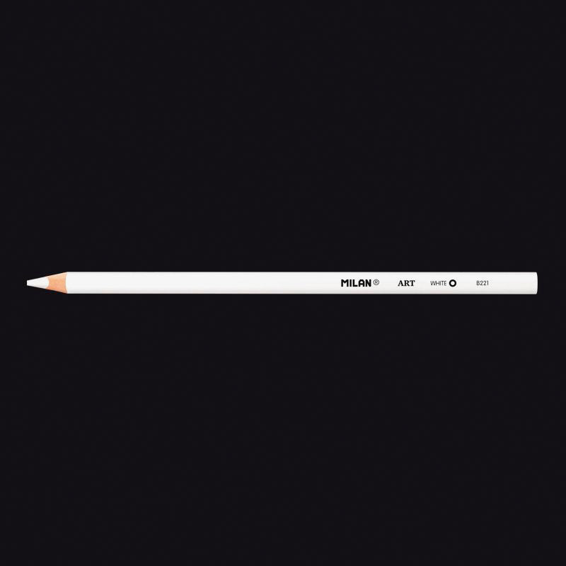 3 lápices blancos para dibujo + goma de borrar