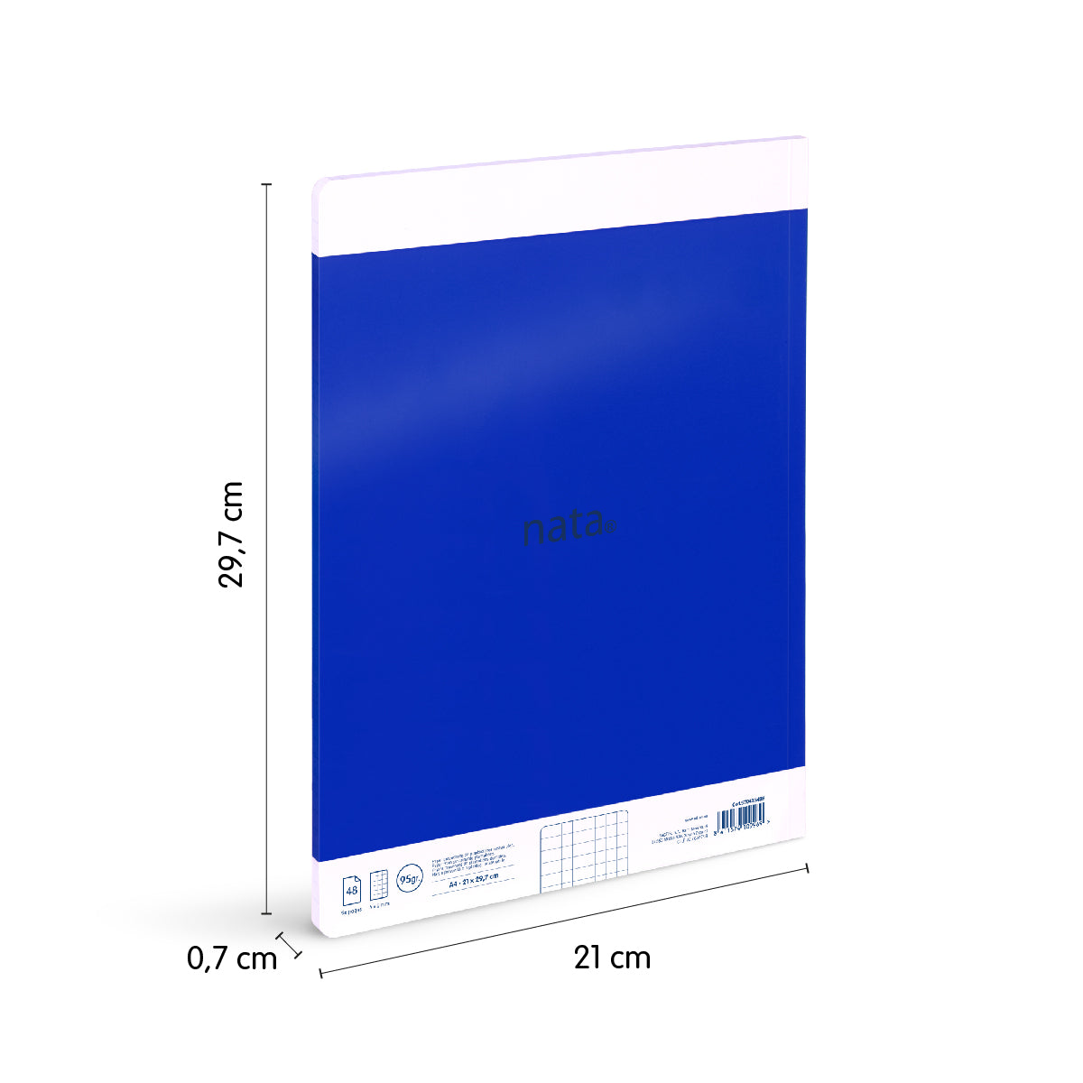 Libreta A4 encolada, cuadrícula 5 x 5 mm, 48 hojas de 95gr/m², nata® 624 since 1918