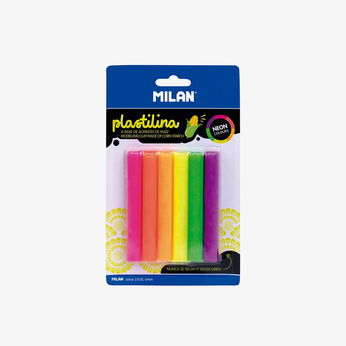 Plastilina de 6 colors neó (70 g)