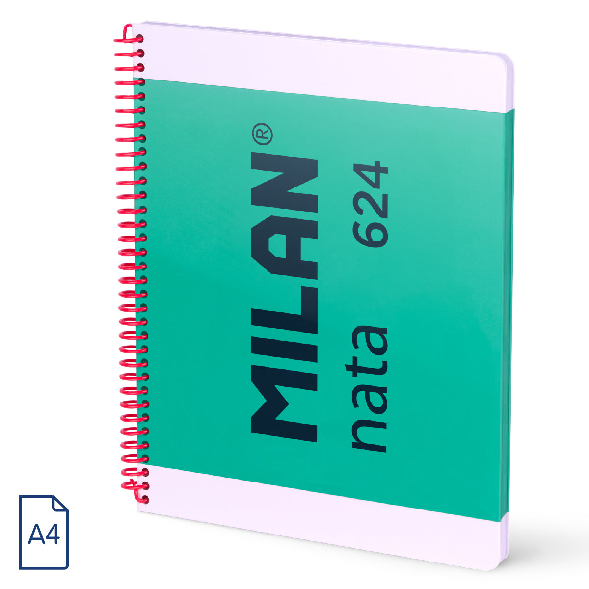 Cuaderno A4 con tapa dura, cuadrícula 5 x 5 mm, 80 hojas de 95gr/m², nata® 624 since 1918