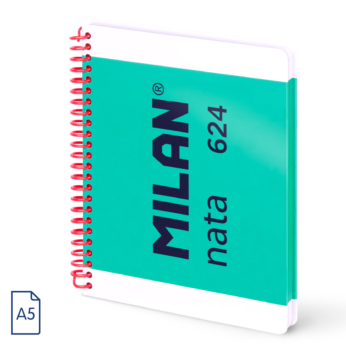 Cuaderno A4 con tapa dura, cuadrícula 5 x 5 mm, 80 hojas de 95gr/m², nata® 624 since 1918