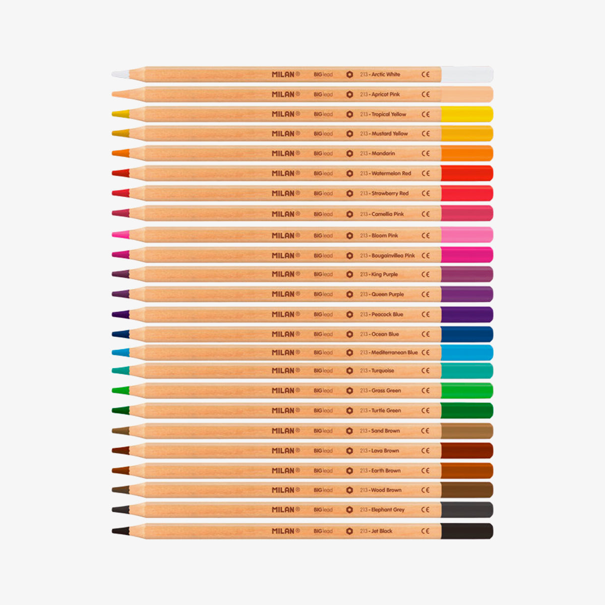 24 llapis de colors de mina gruixuda (3,5 mm) en capsa metàl·lica