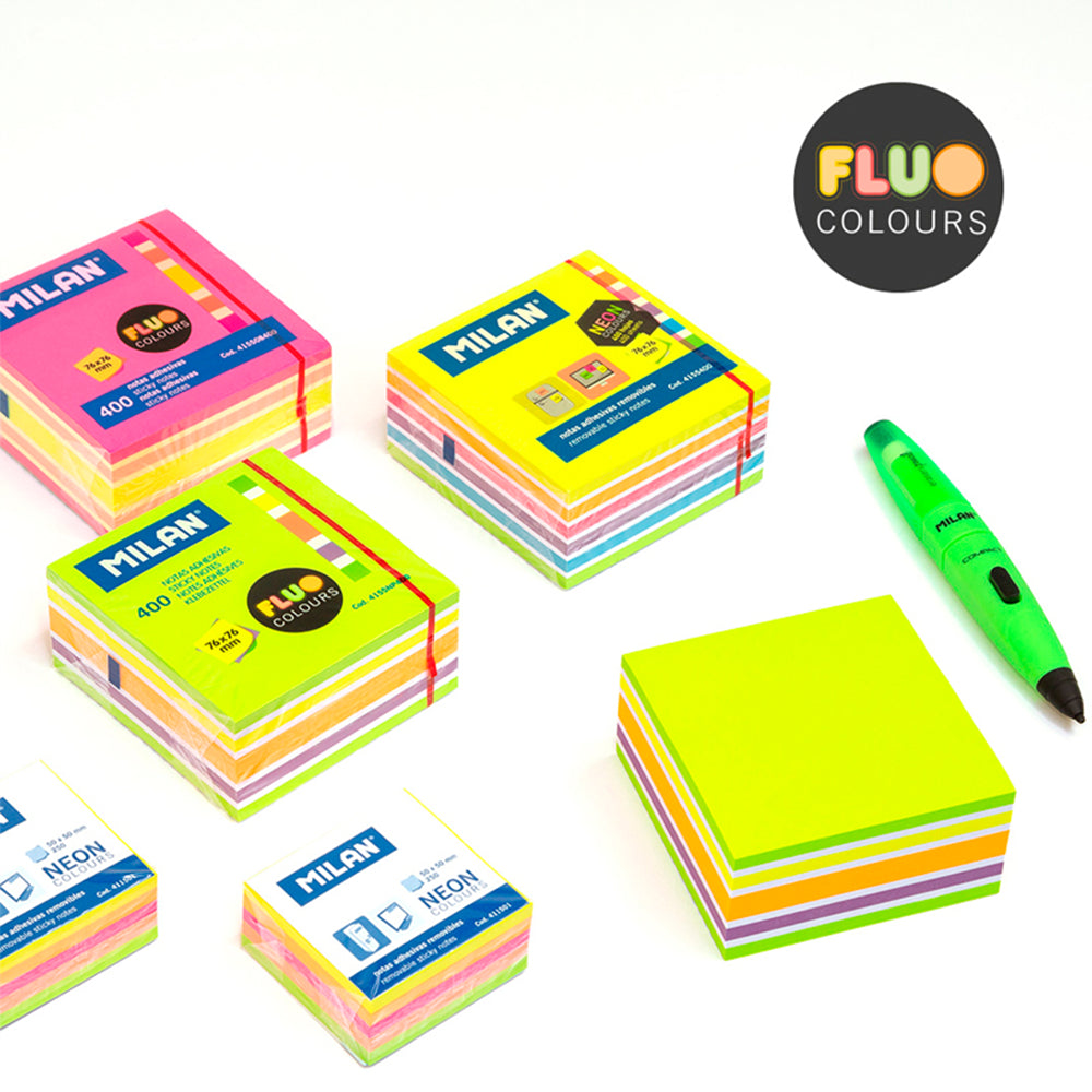 400 notes adhesives colors Fluo (rosa)