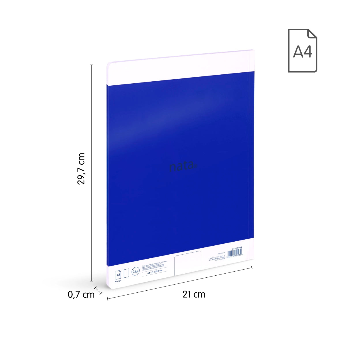 Pack 3 libretas A4 encoladas, 48 hojas blancas de 95 gr/m², colección MILAN nata® 624 since 1918