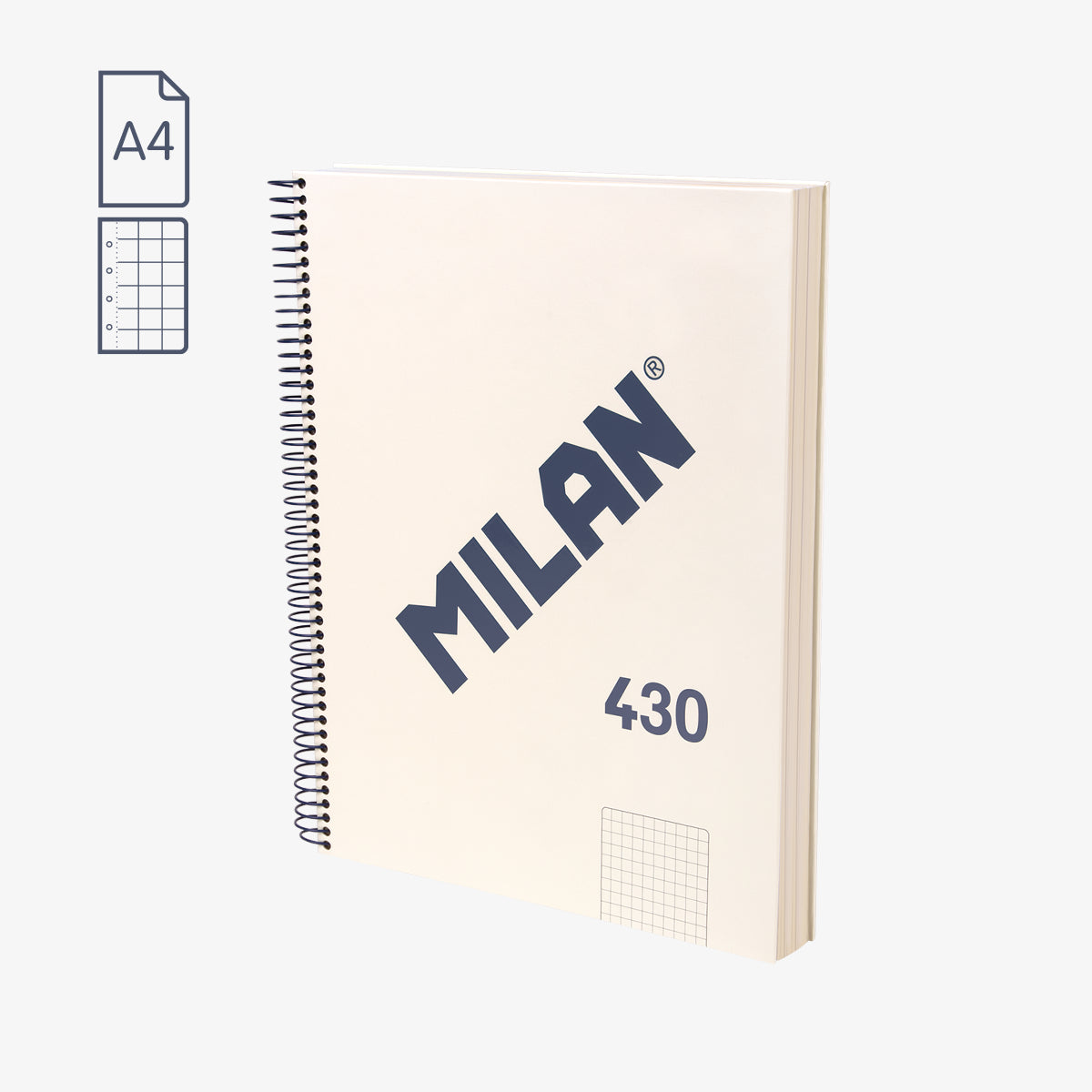 Cuaderno A4 con tapa dura, cuadrícula 5 x 5 mm, hojas de 95 gr/m², 430 since 1918