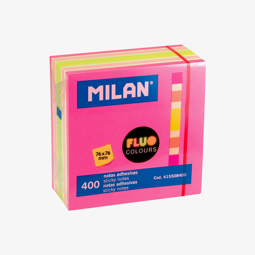 400 notes adhesives colors Fluo (rosa)